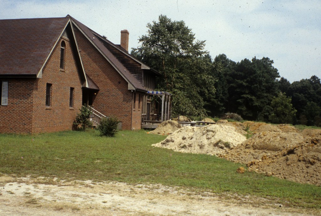9249 back garden with soil piles, 1996