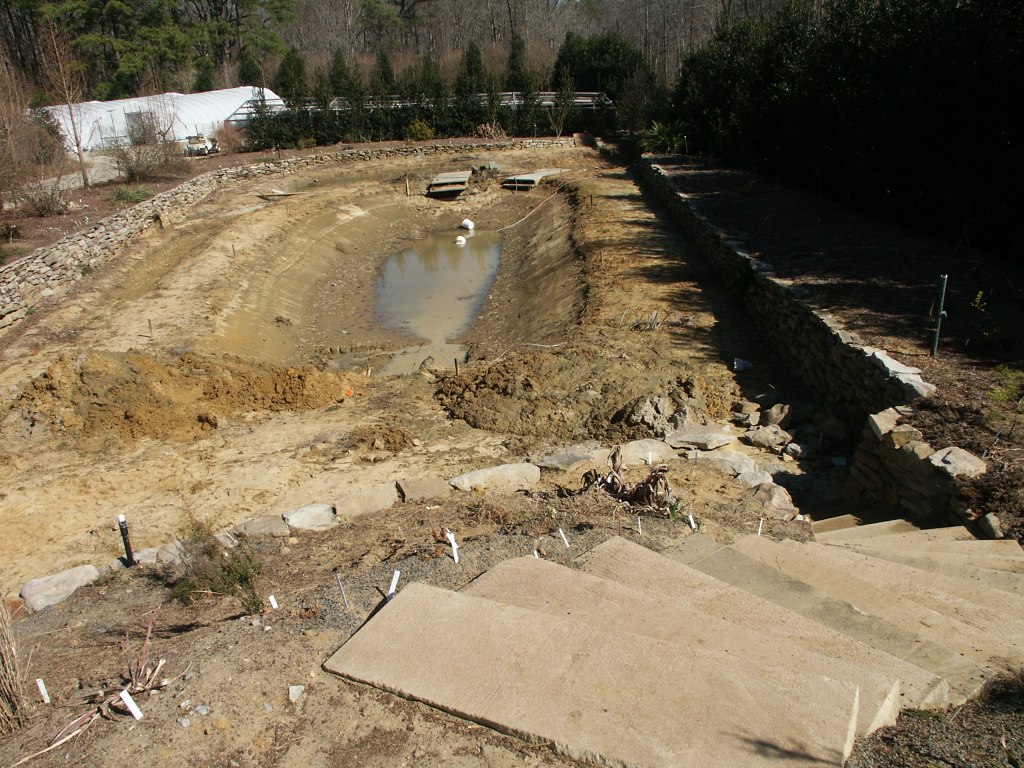 Sunken pond excavation complete, 2003