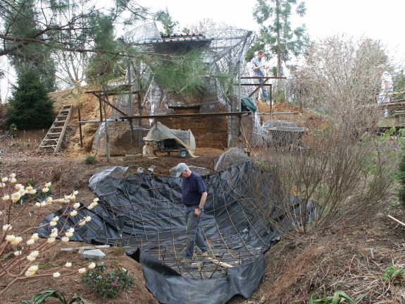 Waterfall pool installation