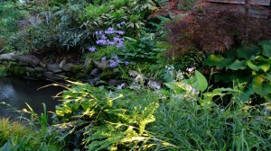 Spring garden by the gazebo