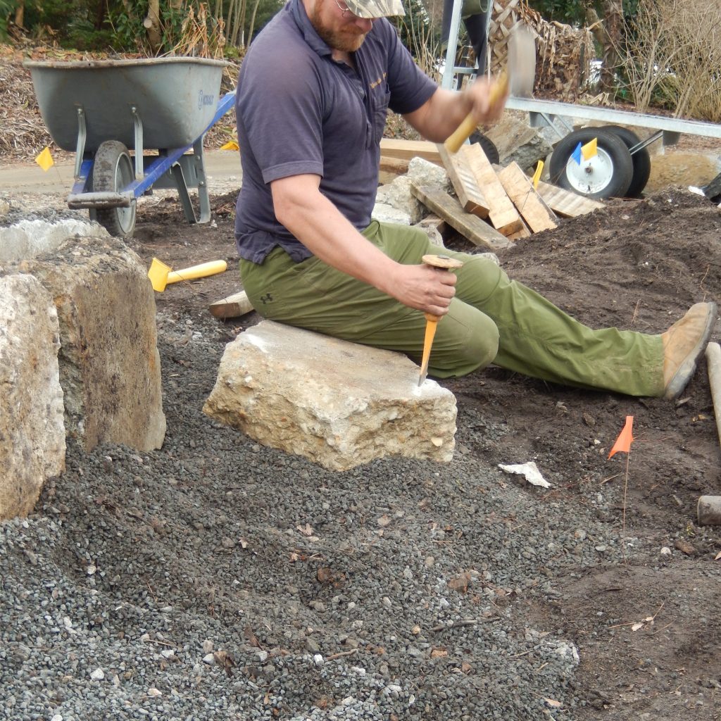 Jeremy Schmidt working on crevice garden
