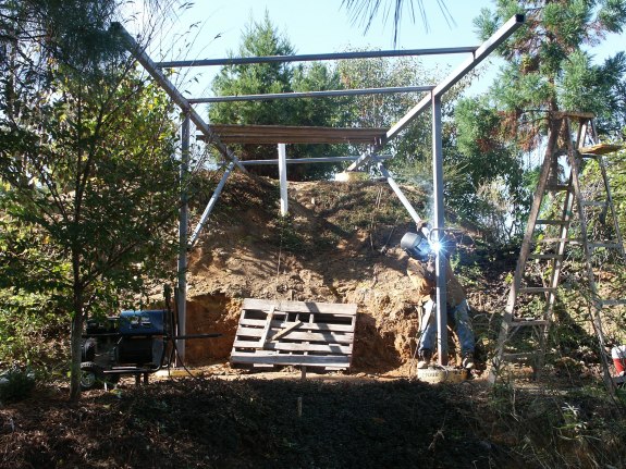 Steel frame getting welded