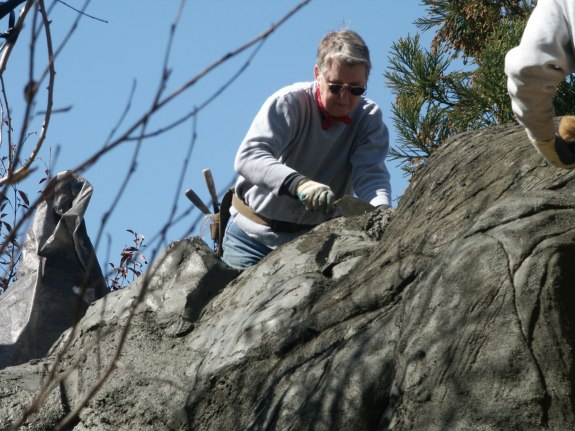 Concrete sculpting close up
